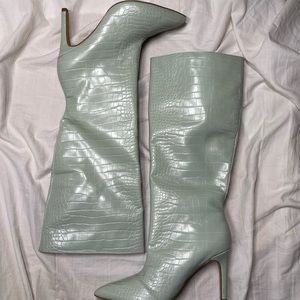 Missguided sage mock croc boots